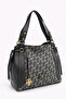 Silver Polo Women's Bag Monogram Patterned Gray Anthracite 1044 - 2
