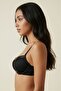 Black Young Girls Satin Detailed Padded Underwire Bra - Removable Straps Supported Everyday Bra - 6