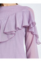 Women Lilac Ruffled Detail Midi Dress - 3