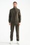 Khaki Deluxe Winter Men's Tracksuit Set with Stitching Detail Regular Fit - 3