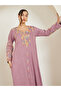 Women Pink Embroidered A-Line Jalabiya - 2