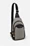 Silver Polo Bodybag Women's Bag Labyrinth Patterned Black-White 959 - 2
