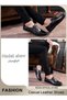 Mens Business Formal Shoes, Faux Leather Shoes, Round Toe Fashion Oxford Flat Shoes, Slip-on Loafers - 7