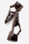 Belivya Women's Genuine Leather Sandals Brown - 5