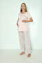 Women's Cotton Maternity and Postpartum Pajama Set - Top and Bottom Set with Hidden Breastfeeding Feature 14631 - 3