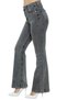 Abril Füme Flared Solmaz Women's Flexible High Waist Denim Trousers - 2