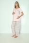 Women's Cotton Maternity and Postpartum Pajama Set - Top and Bottom Set with Hidden Breastfeeding Feature 14631 - 4
