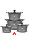 Diecast Eden King 10-Piece Non-Stick Cookware Set (Grey Marble FInish)