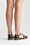 Belivya Women's Genuine Leather Sandals Brown - 8