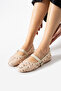 Powder Sequin Glittery Buckle Detail Women's Stylish Casual Ballet Flats - 6