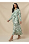 Midi Viscose Shirt Dress with Floral Print