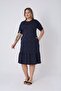 Large Size Cotton Modal Dress with Ruffled Sleeves and Ruffled Skirt - 2
