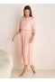 Night Dress with 3/4 Sleeves and Lace Trim - 2