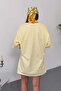 Women's 100% Cotton T-Shirt with Scarf Accessory Yellow - 26Y 26509 - 5