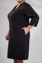 Plus Size Women's Sleeve Detail V-Neck Dress Black - 7