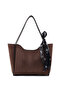 Brown Suede Shk240 Faux Leather Zippered Single Compartment Hand, Arm and Shoulder Bag with Scarf Gift