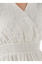 Midi Dress with Puff Sleeves and Embroidery - 3