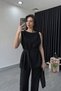 Women's Belted Sleeveless Suit Blouse Trousers Nsa-58061 - 2