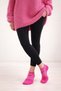 2 Pairs of Towel Booties Women's Socks, Breathable Cotton Soft Socks (Fuchsia)