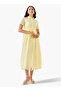 Belted Midi Cotton Shirt Dress with Schiffli Embroidery - 2