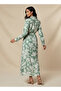 Midi Viscose Shirt Dress with Floral Print - 3