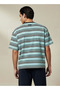 Men Regular Fit Crew Neck Short Sleeve Striped T-shirt - 3