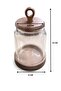 4-Piece Borosilicate Jar Spice Set with Handles and Lids on Acacia Stand for Legumes 480 ml - 5
