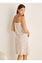 Set of 2 - Midi Slip Dress Strappy Ruffled Hem Cotton - 3