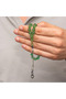 Silver Ball Kazaz Tassel Green Crimped Amber Prayer Beads - 2