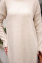 Stone Stand Collar Ribbed Knitwear Dress - 4