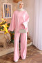 Pink Crew Neck Sweat Pants Set