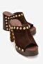 Donovan Women's Genuine Leather Clogs Slippers Brown Suede