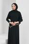 Black Stone Detailed Design Evening Dress - 3