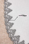 Alina White-Grey French Lace Double Bath Mat Set Soft Surface Non-Slip and Leather Base - 3