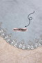 Alina Gray French Lace Double Bath Mat Set Soft Surface Non-Slip and Leather Base - 2