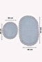 Alina Gray French Lace Double Bath Mat Set Soft Surface Non-Slip and Leather Base - 5