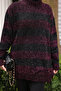 Black/Purple Glittery Striped Knit Sweater - 3