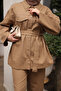 Mink Snap Fastener Gabardine Jacket and Trousers Set - 3