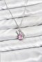 Chain Silver Color Pink Swan Model Zircon Stone Women's Necklace - Ebj260130W39293