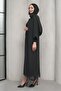 Black Stone Embellished Double Abaya Set - 4