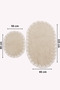 Alina Beige French Lace Double Bath Mat Set with Soft Surface, Non-Slip and Leather Base - 5
