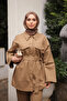Mink Snap Fastener Gabardine Jacket and Trousers Set - 2
