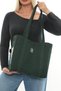 Green-1 Color Embroidered 340Gr Gabardine Fabric Bag 34X31X14Cm with Double Side Pockets, Inner Pocket and Lining - 5