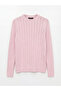 Crew Neck Self-Patterned Women's Knitwear Sweater - 4
