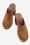 Drew Women's Genuine Leather Clogs Slippers Tan Suede - 4