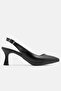 Women's Heeled Shoes with Open Back Buckle and Pointed Toe - 2