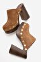 Drew Women's Genuine Leather Clogs Slippers Tan Suede - 5
