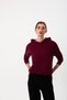 Hooded Organic Cotton Women's Burgundy Hoodie - 2