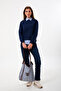 Regular Organic Cotton Navy Blue Women's Sweatshirt - 2
