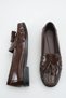 Halivielle Brown Patent Leather Women's Tasseled Loafers Comfortable Stylish Daily Orthopedic Shoes - 5